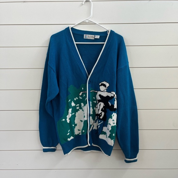 Van Heusen Blue Players Golf Sweater - Picture 1 of 6